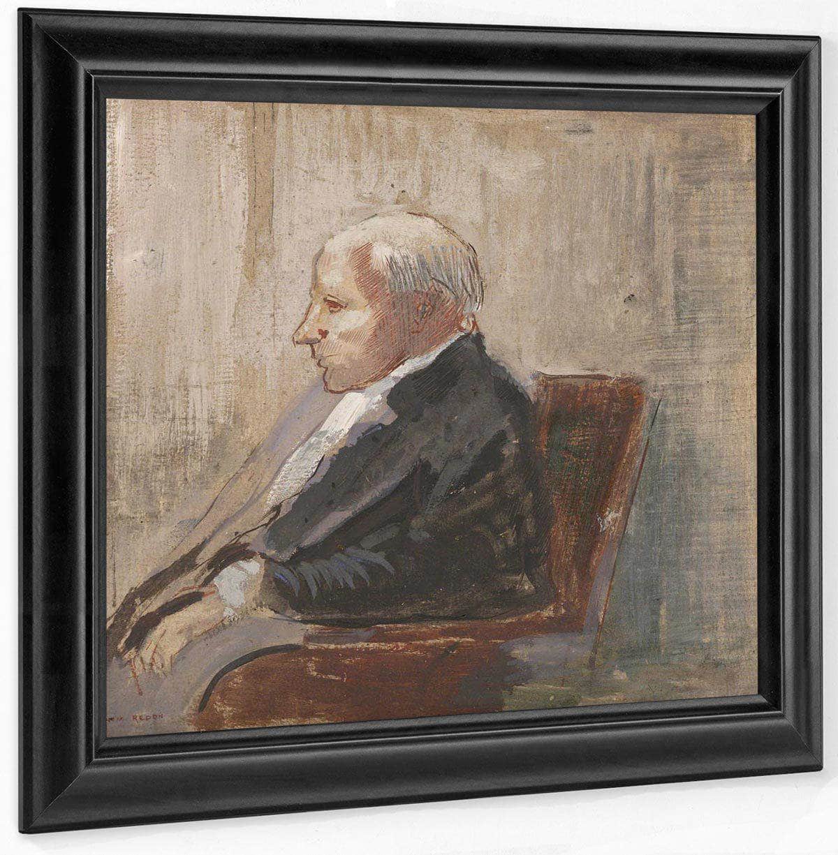 Seated Man By Odilon Redon Fine Art Print