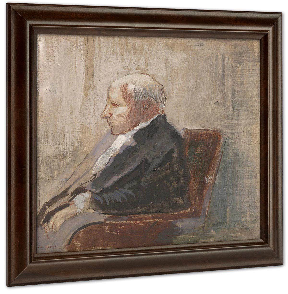 Seated Man By Odilon Redon Fine Art Print
