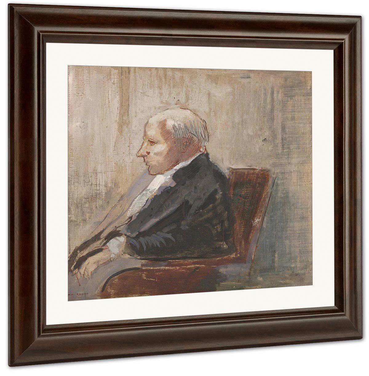 Seated Man By Odilon Redon Fine Art Print