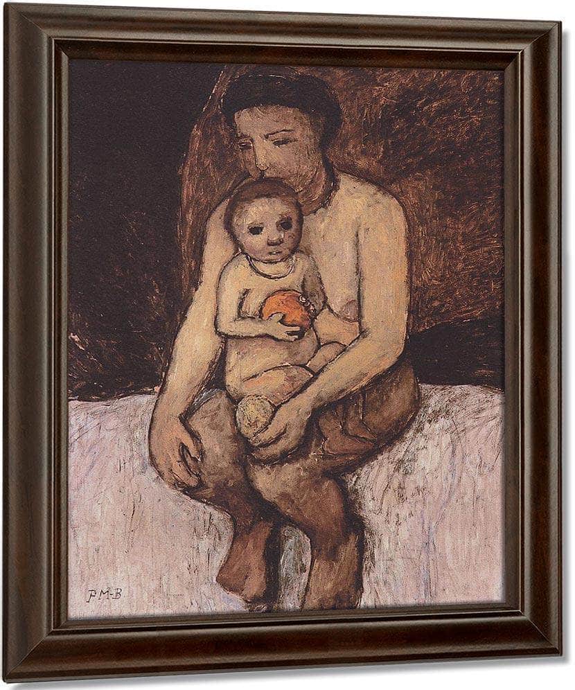 Seated Mother With Child On Her Lap By Paula Modersohn Becker Fine Art Print