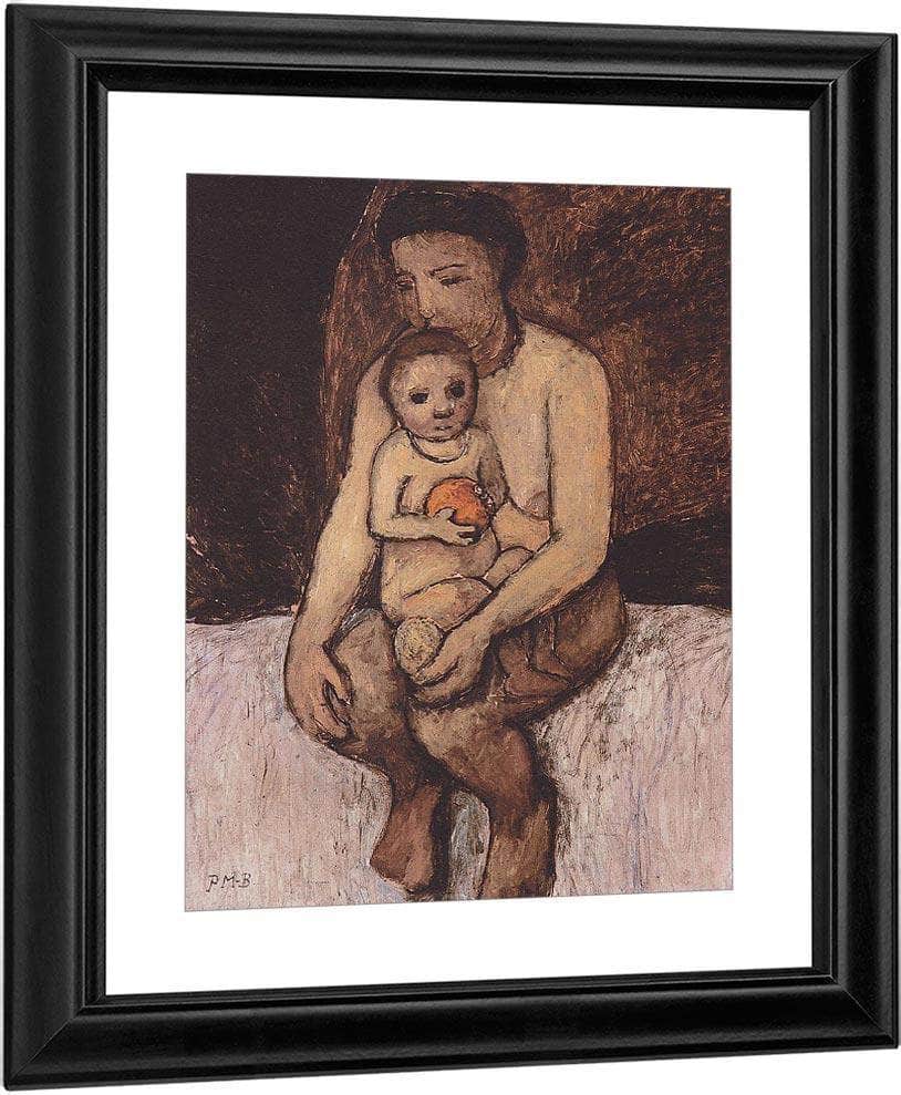 Seated Mother With Child On Her Lap By Paula Modersohn Becker Fine Art Print