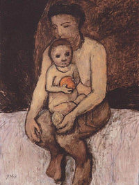Seated Mother With Child On Her Lap By Paula Modersohn Becker Fine Art Print