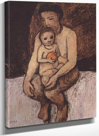 Seated Mother With Child On Her Lap By Paula Modersohn Becker Fine Art Print