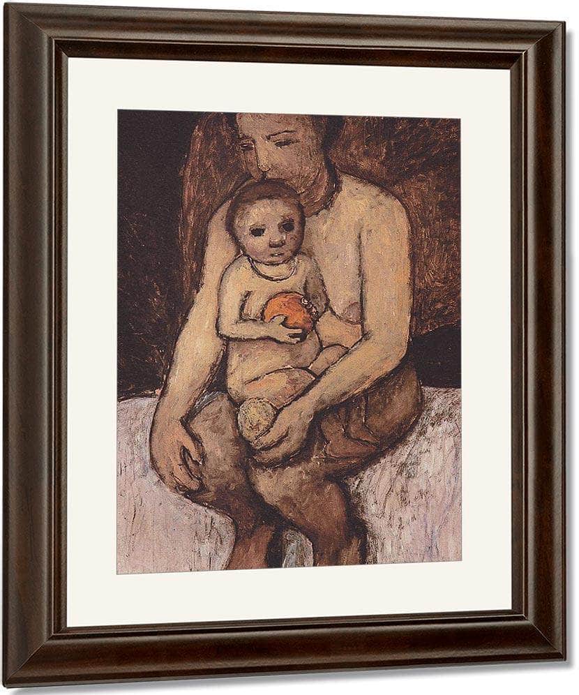 Seated Mother With Child On Her Lap By Paula Modersohn Becker Fine Art Print