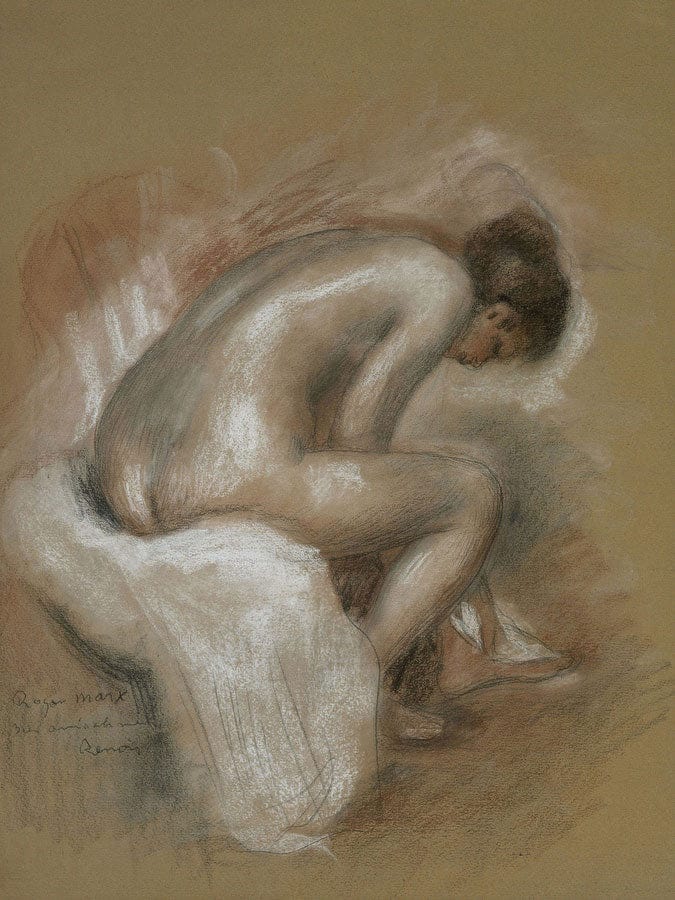 Seated Nude By Pierre Auguste Renoir Fine Art Print
