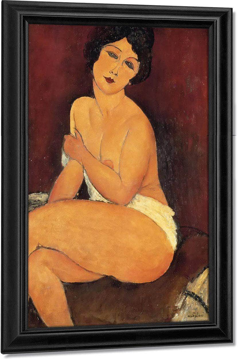Seated Nude On Divan 1917 By Amedeo Modigliani Fine Art Print