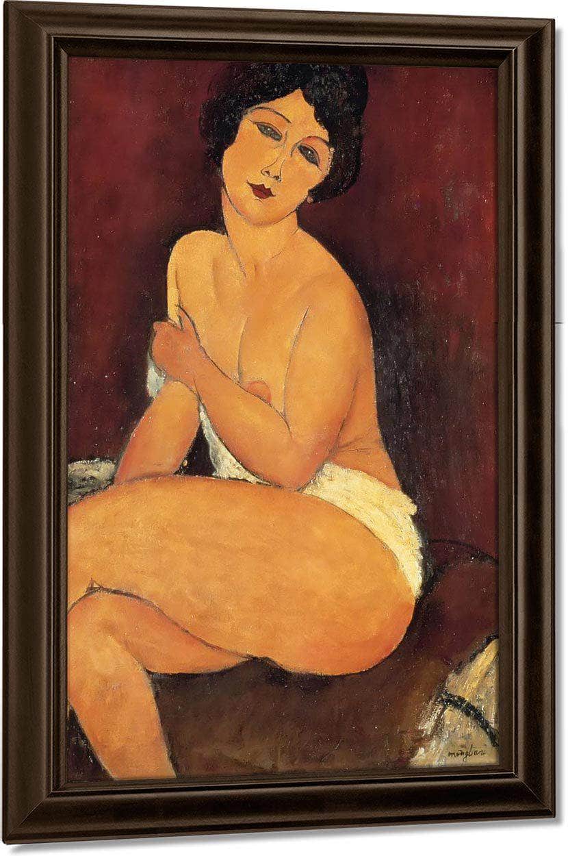 Seated Nude On Divan 1917 By Amedeo Modigliani Fine Art Print