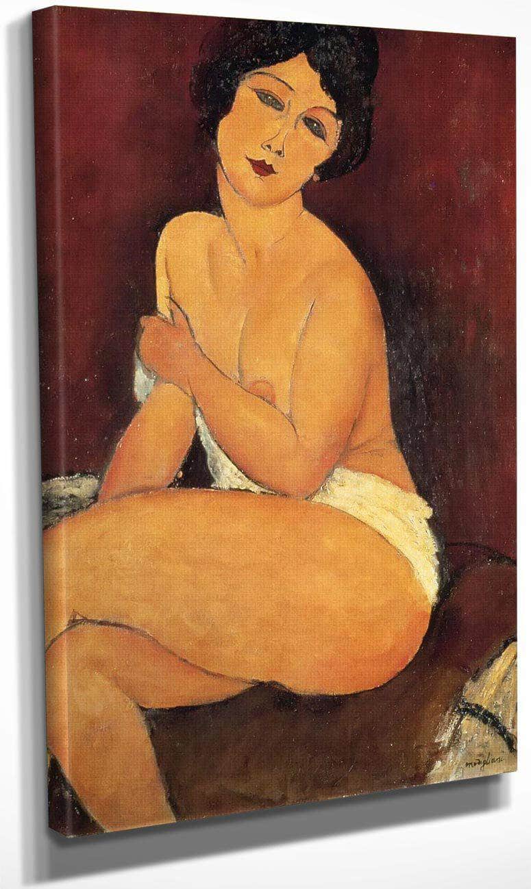 Seated Nude On Divan 1917 By Amedeo Modigliani Fine Art Print