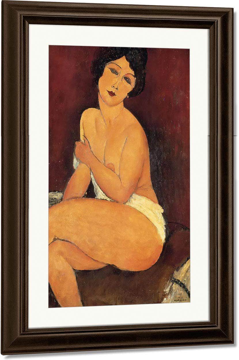 Seated Nude On Divan 1917 By Amedeo Modigliani Fine Art Print