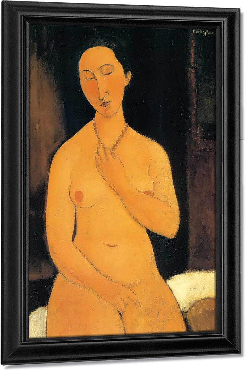 Seated Nude With Necklace 1917 By Amedeo Modigliani Fine Art Print