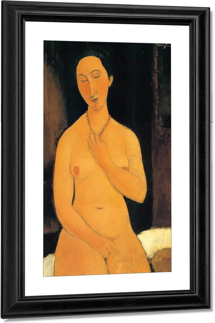 Seated Nude With Necklace 1917 By Amedeo Modigliani Fine Art Print