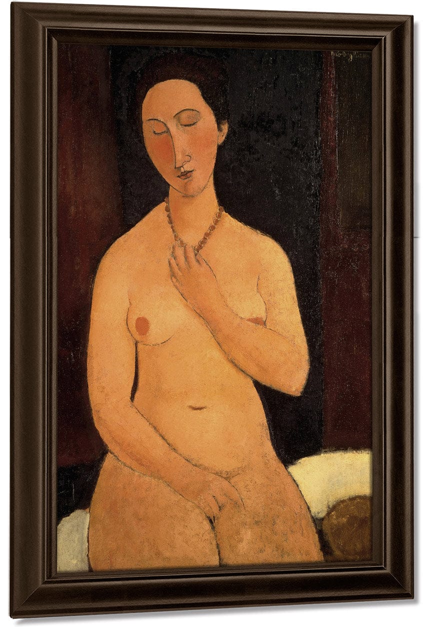 Seated Nude With Necklace By Amedeo Modigliani Fine Art Print
