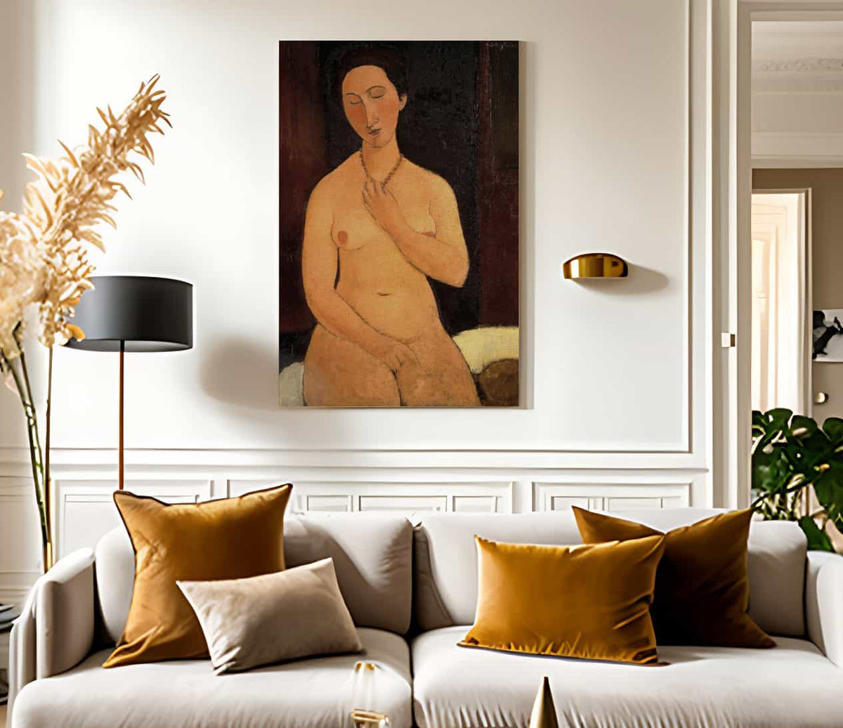 Seated Nude With Necklace By Amedeo Modigliani Fine Art Print
