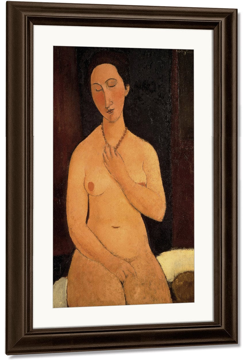 Seated Nude With Necklace By Amedeo Modigliani Fine Art Print