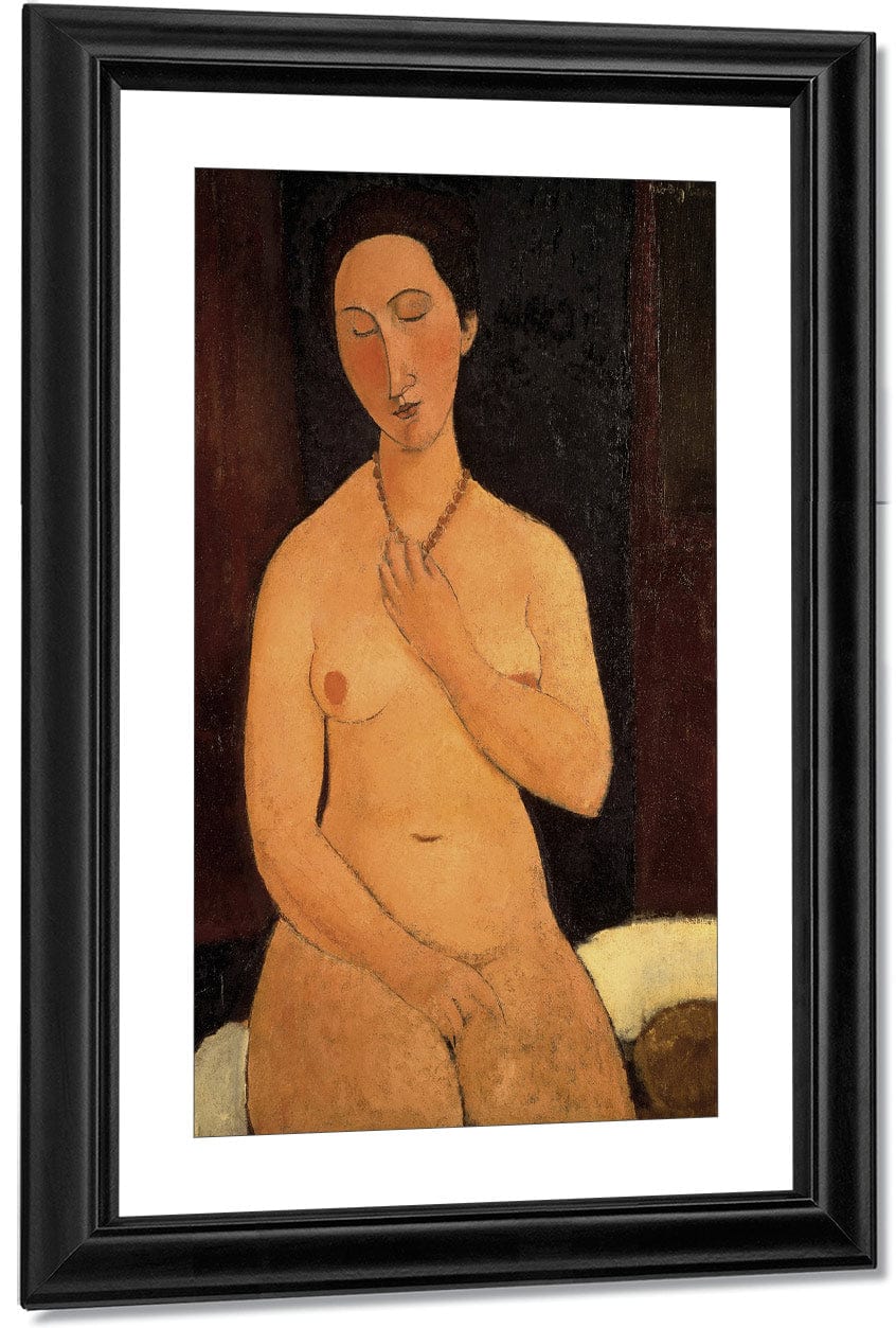 Seated Nude With Necklace By Amedeo Modigliani Fine Art Print