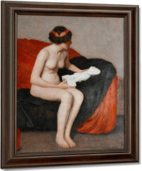 Seated Nude With Sculpture By William Mcgregor Paxton Fine Art Print