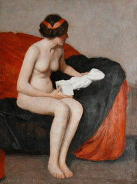 Seated Nude With Sculpture By William Mcgregor Paxton Fine Art Print