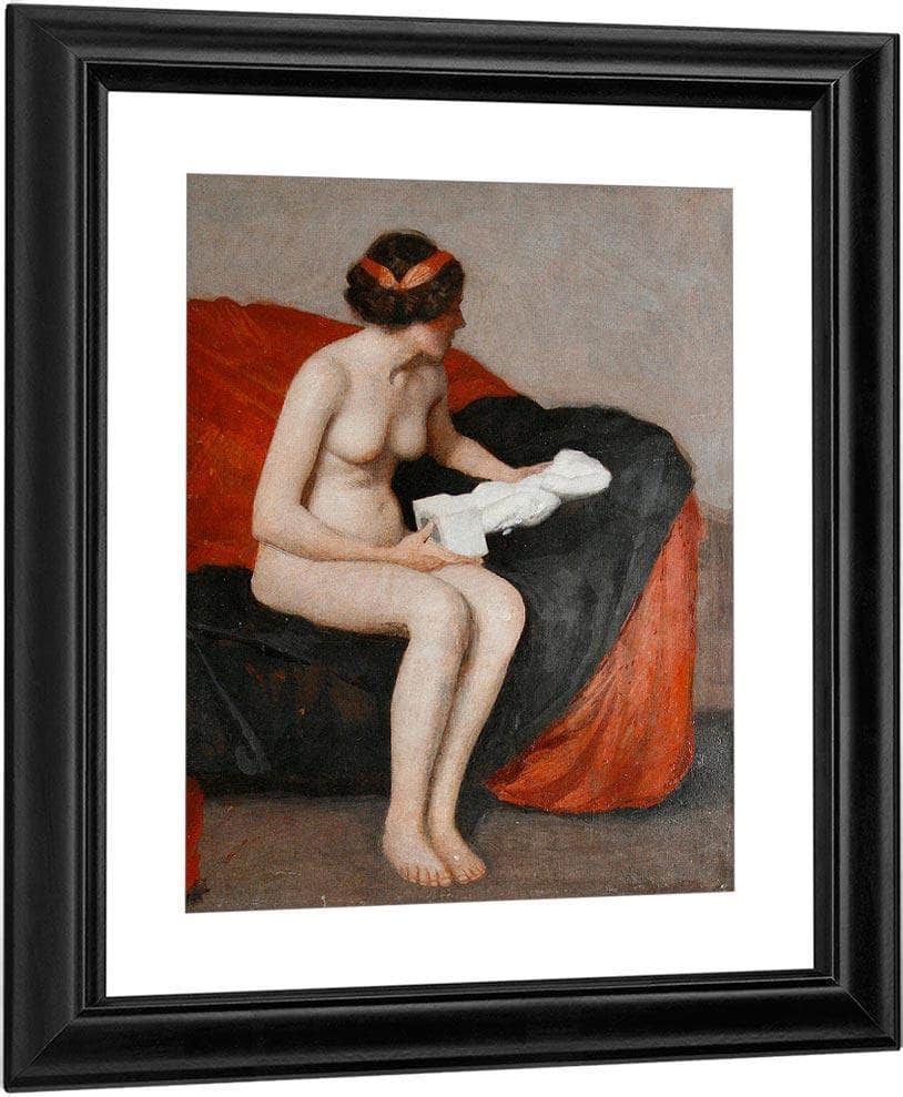Seated Nude With Sculpture By William Mcgregor Paxton Fine Art Print