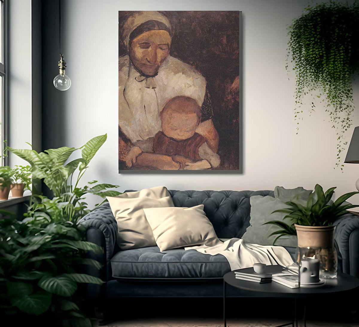 Seated Peasant Woman With Child On Her Lap By Paula Modersohn Becker Fine Art Print