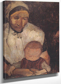 Seated Peasant Woman With Child On Her Lap By Paula Modersohn Becker Fine Art Print