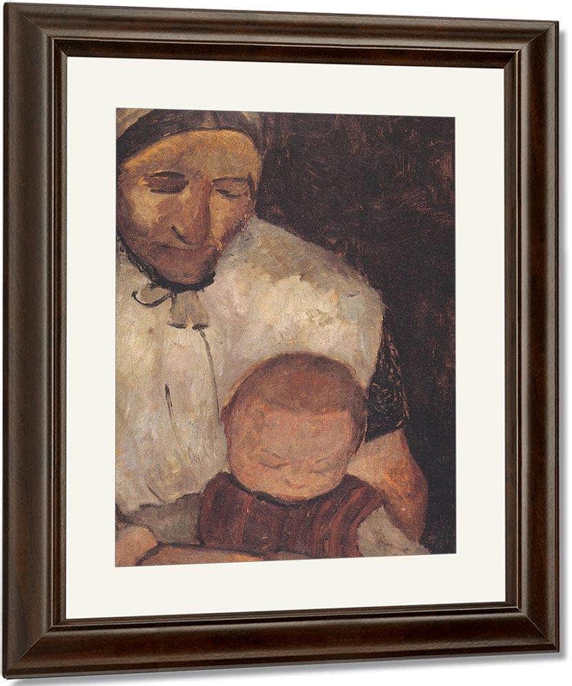 Seated Peasant Woman With Child On Her Lap By Paula Modersohn Becker Fine Art Print