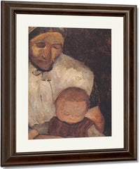 Seated Peasant Woman With Child On Her Lap By Paula Modersohn Becker Fine Art Print