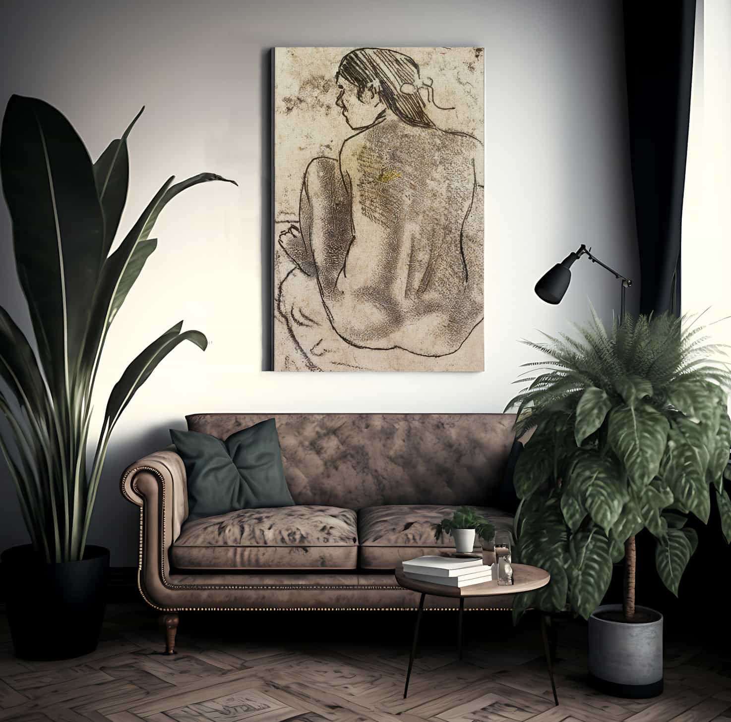 Seated Tahitian Nude From The Back By Eugene Henri Paul Gauguin Fine Art Print