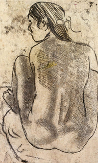 Seated Tahitian Nude From The Back By Eugene Henri Paul Gauguin Fine Art Print