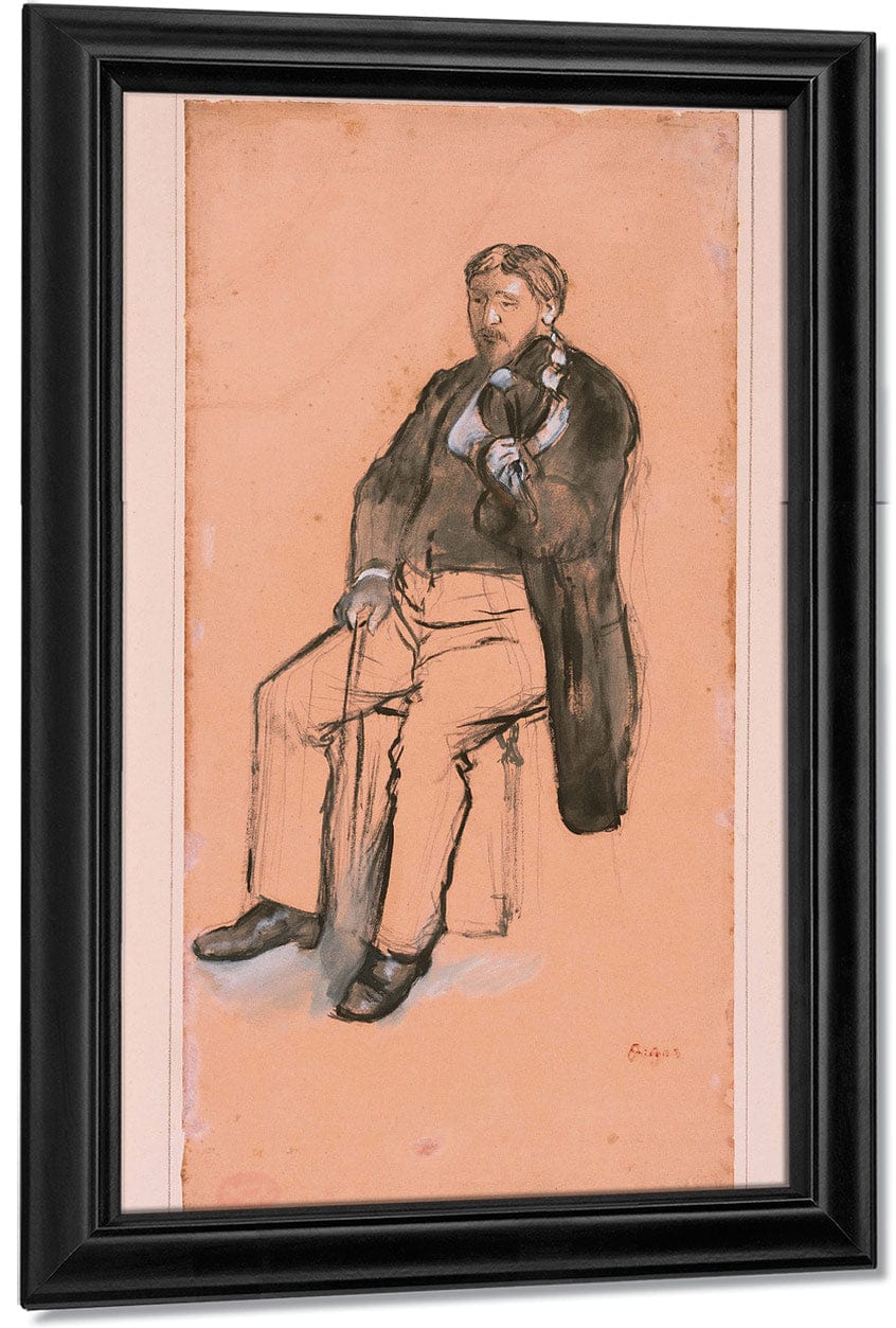 Seated Violin Player By Edgar Degas Fine Art Print