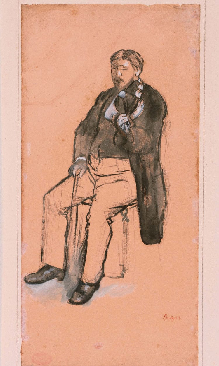 Seated Violin Player By Edgar Degas Fine Art Print
