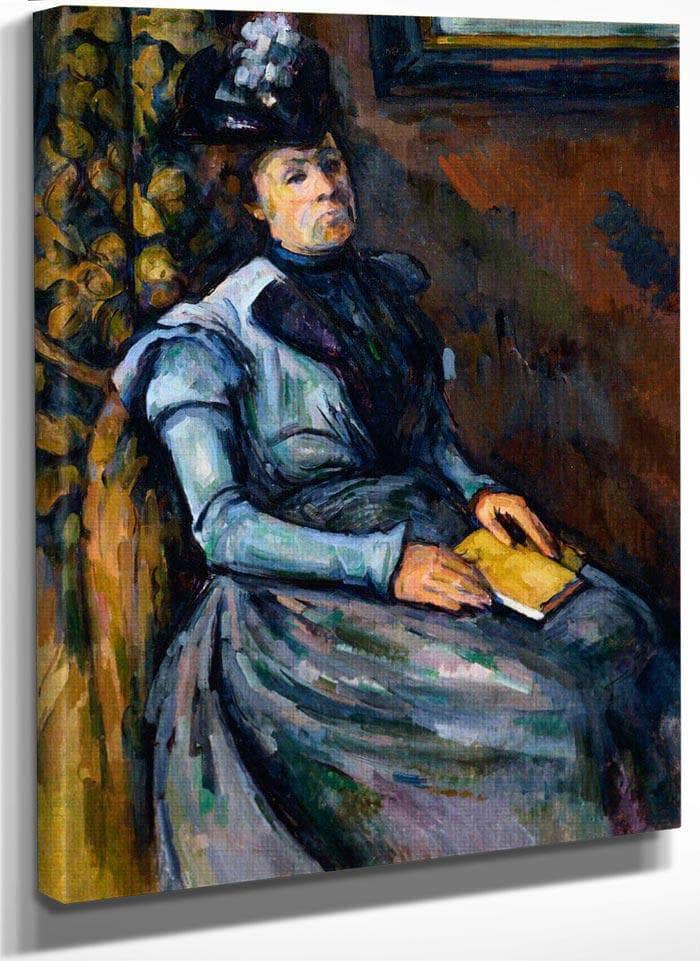 Seated Woman In Blue By Cezanne Paul Fine Art Print