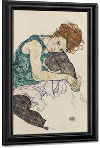 Seated Woman With Bent Knee By Egon Schiele Fine Art Print