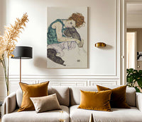 Seated Woman With Bent Knee By Egon Schiele Fine Art Print