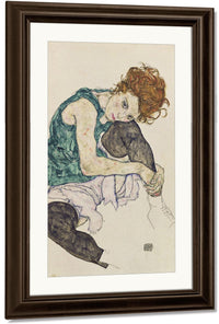 Seated Woman With Bent Knee By Egon Schiele Fine Art Print