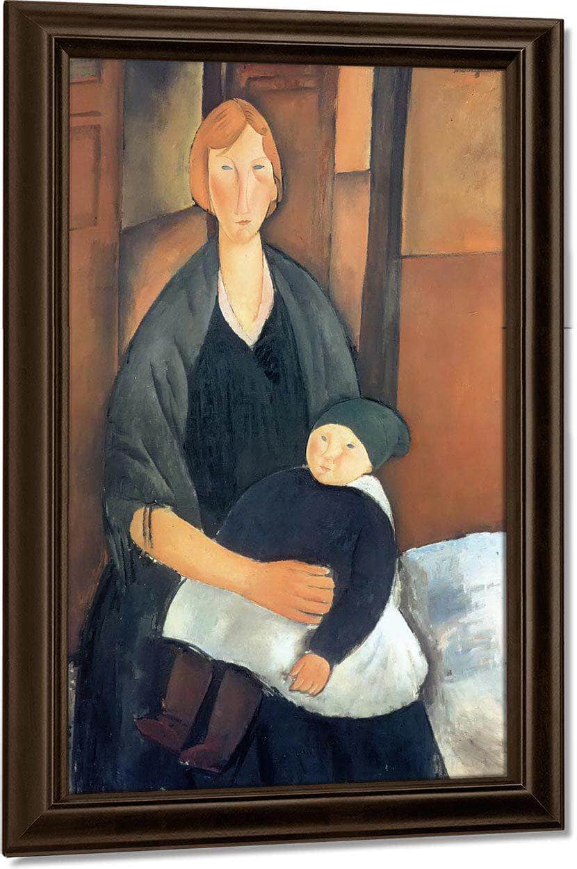 Seated Woman With Child 1919 By Amedeo Modigliani Fine Art Print