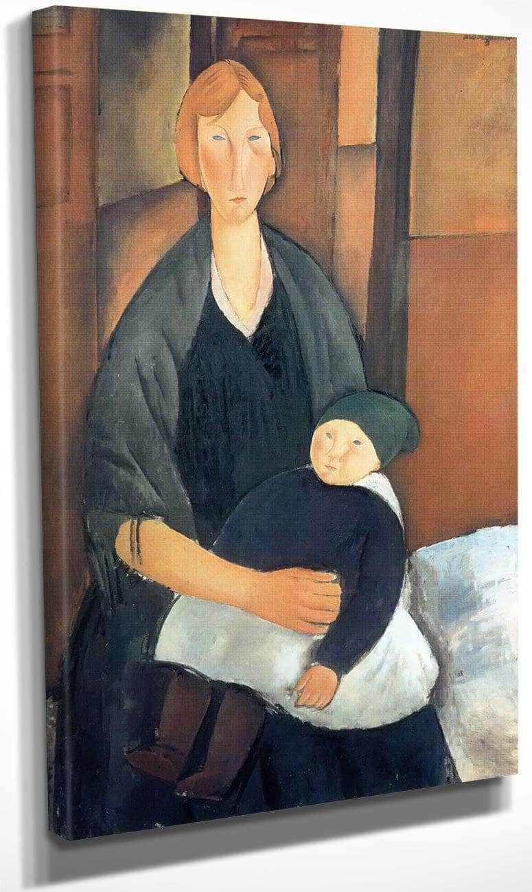 Seated Woman With Child 1919 By Amedeo Modigliani Fine Art Print