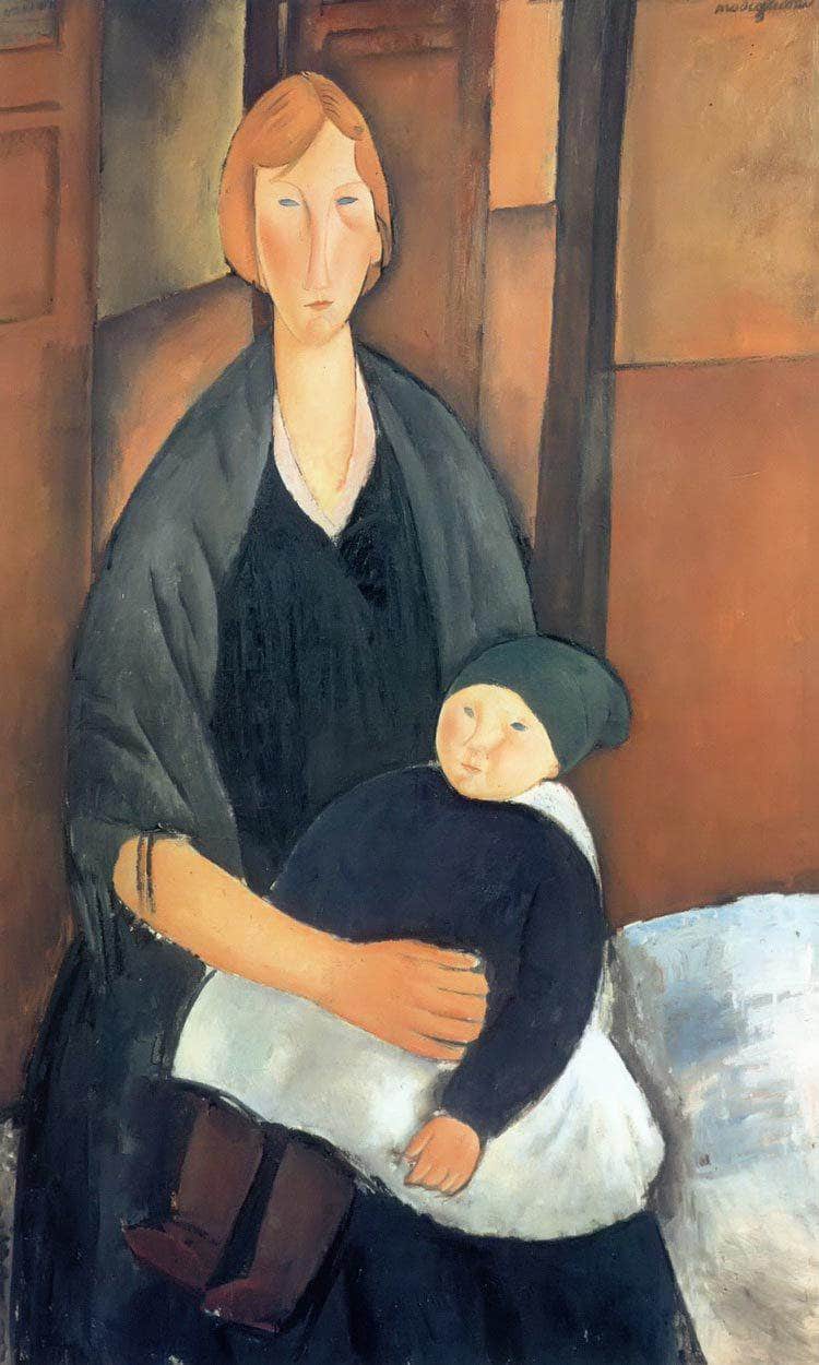 Seated Woman With Child 1919 By Amedeo Modigliani Fine Art Print