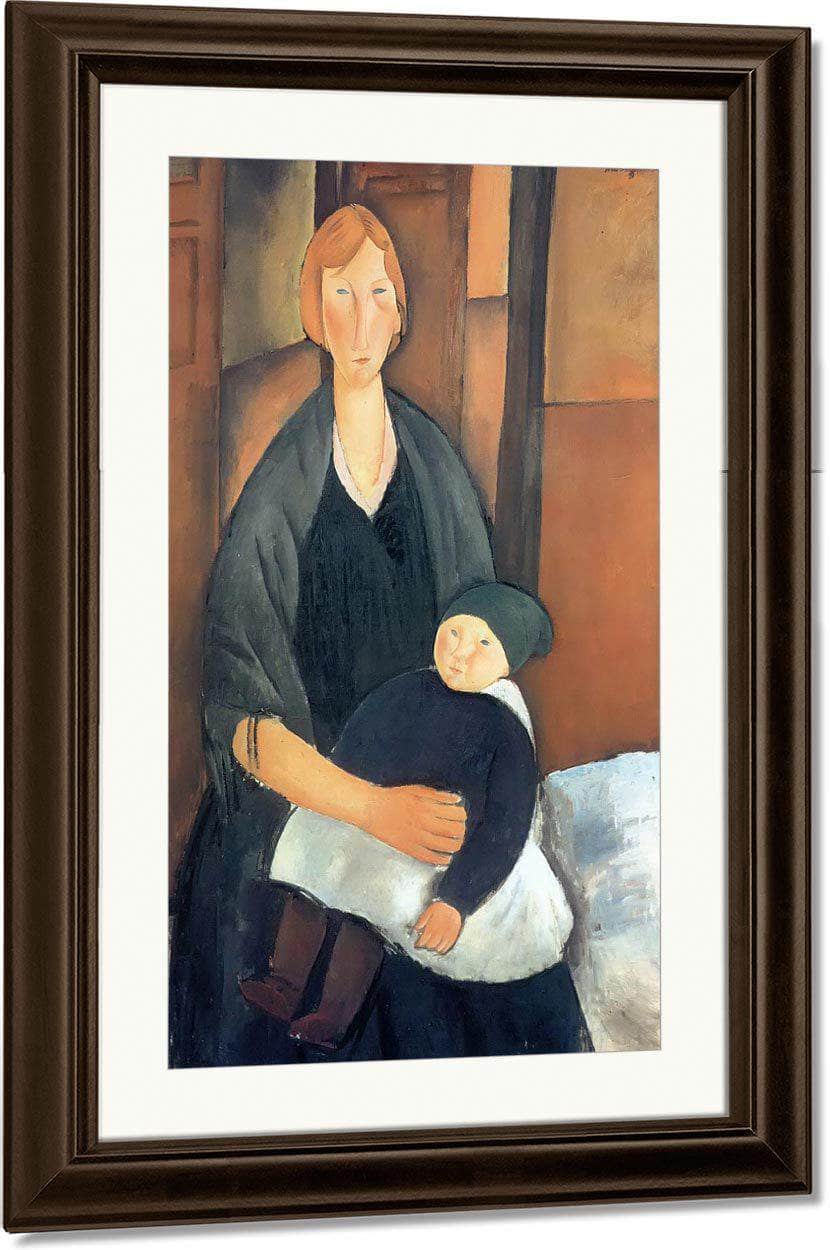 Seated Woman With Child 1919 By Amedeo Modigliani Fine Art Print