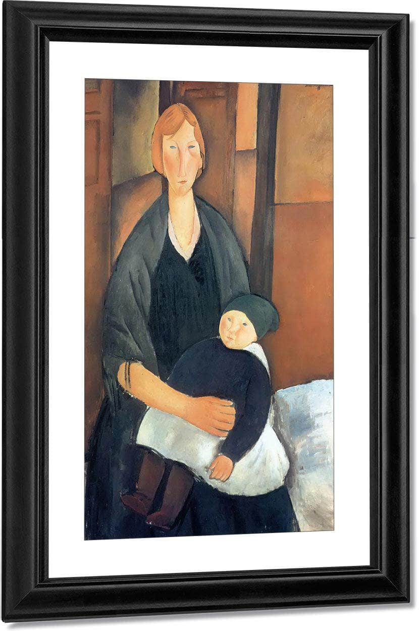 Seated Woman With Child 1919 By Amedeo Modigliani Fine Art Print