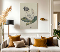 Seated Woman With Green Stockings By Egon Schiele Fine Art Print