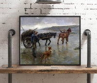 Seaweed Gatherers Painting Harold Harvey Canvas Art Fine Art Print