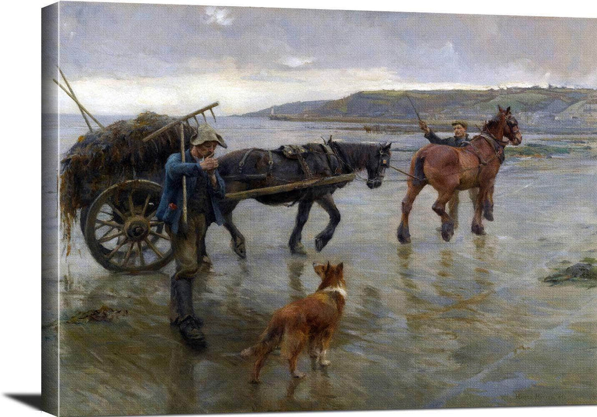 Seaweed Gatherers Painting Harold Harvey Canvas Art Fine Art Print
