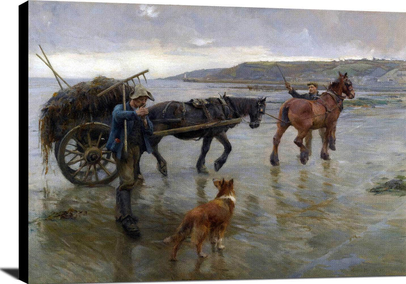 Seaweed Gatherers Painting Harold Harvey Canvas Art Fine Art Print