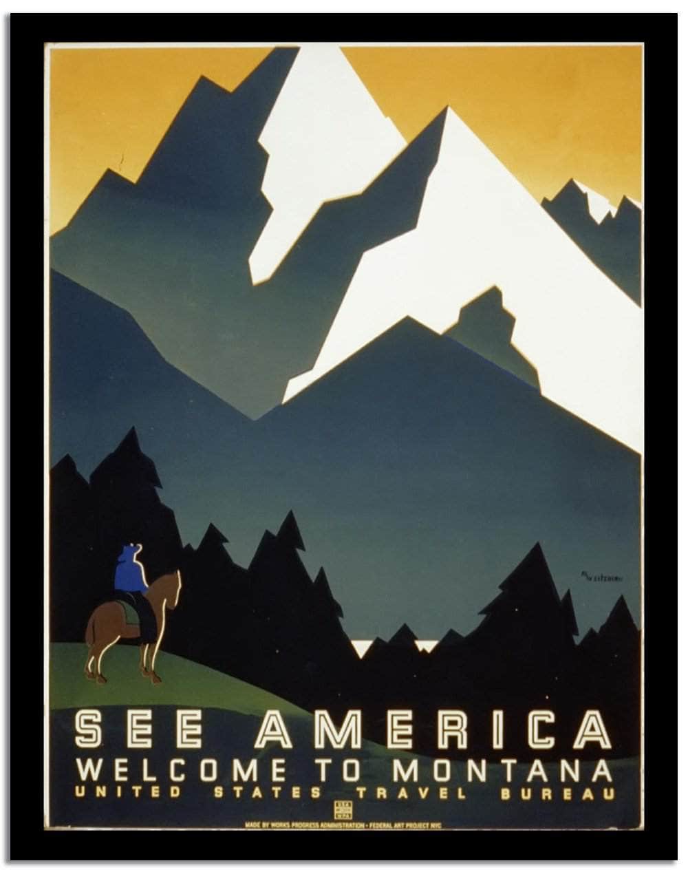 See America  Vintage Postere Fine Art Print