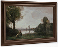 Seine Landscape Near Chatou 1855 Oil On Canvas 37X65Cm Alte Nationalgalerie Berlin By Jean Baptiste Camille Corot Fine Art Print