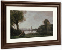 Seine Landscape Near Chatou 1855 Oil On Canvas 37X65Cm Alte Nationalgalerie Berlin By Jean Baptiste Camille Corot Fine Art Print
