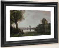 Seine Landscape Near Chatou 1855 Oil On Canvas 37X65Cm Alte Nationalgalerie Berlin By Jean Baptiste Camille Corot Fine Art Print