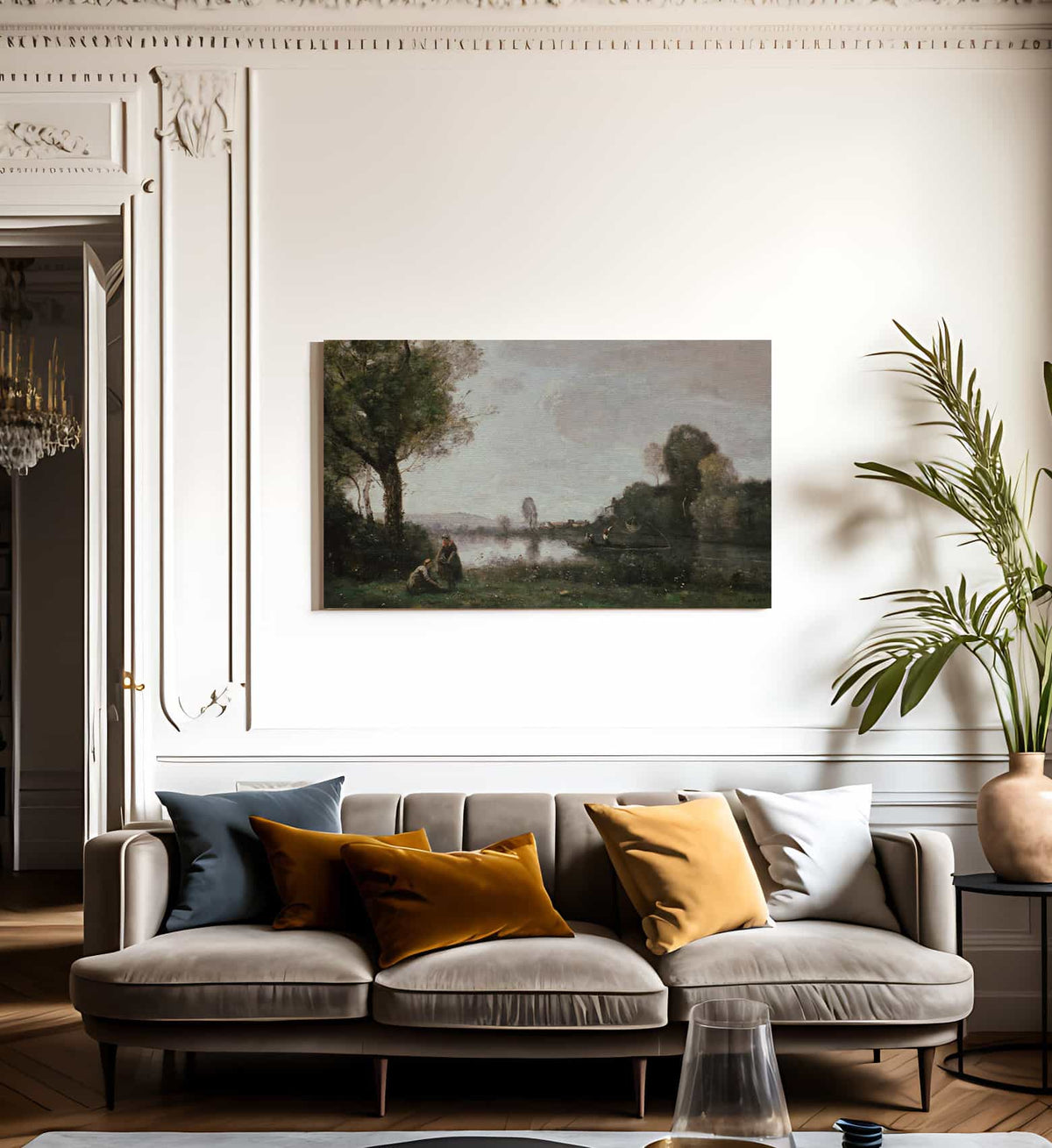 Seine Landscape Near Chatou 1855 Oil On Canvas 37X65Cm Alte Nationalgalerie Berlin By Jean Baptiste Camille Corot Fine Art Print