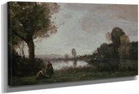Seine Landscape Near Chatou 1855 Oil On Canvas 37X65Cm Alte Nationalgalerie Berlin By Jean Baptiste Camille Corot Fine Art Print