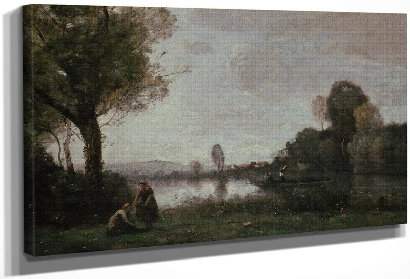 Seine Landscape Near Chatou 1855 Oil On Canvas 37X65Cm Alte Nationalgalerie Berlin By Jean Baptiste Camille Corot Fine Art Print